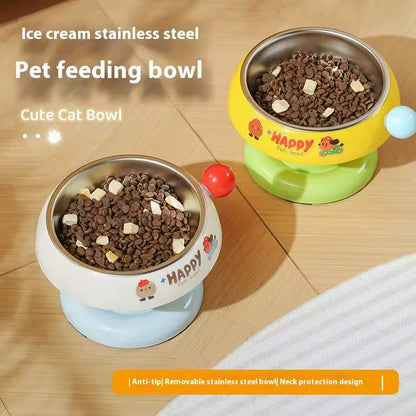 Cute Pet Bowl—Stainless Steel Material, Non-Slip Design