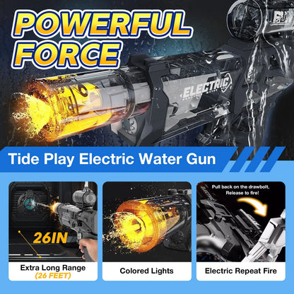 Battle Electric Water Guns – High Capacity Squirt Guns with Realistic Muzzle Flash, Outdoor Toy