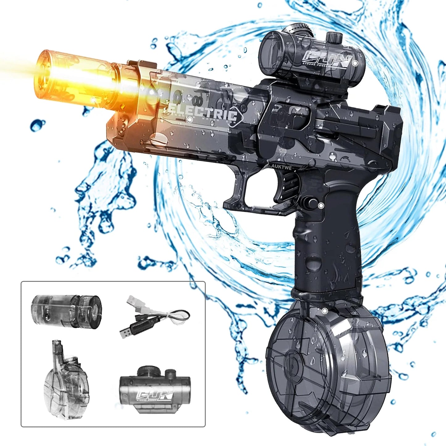 Battle Electric Water Guns – High Capacity Squirt Guns with Realistic Muzzle Flash, Outdoor Toy
