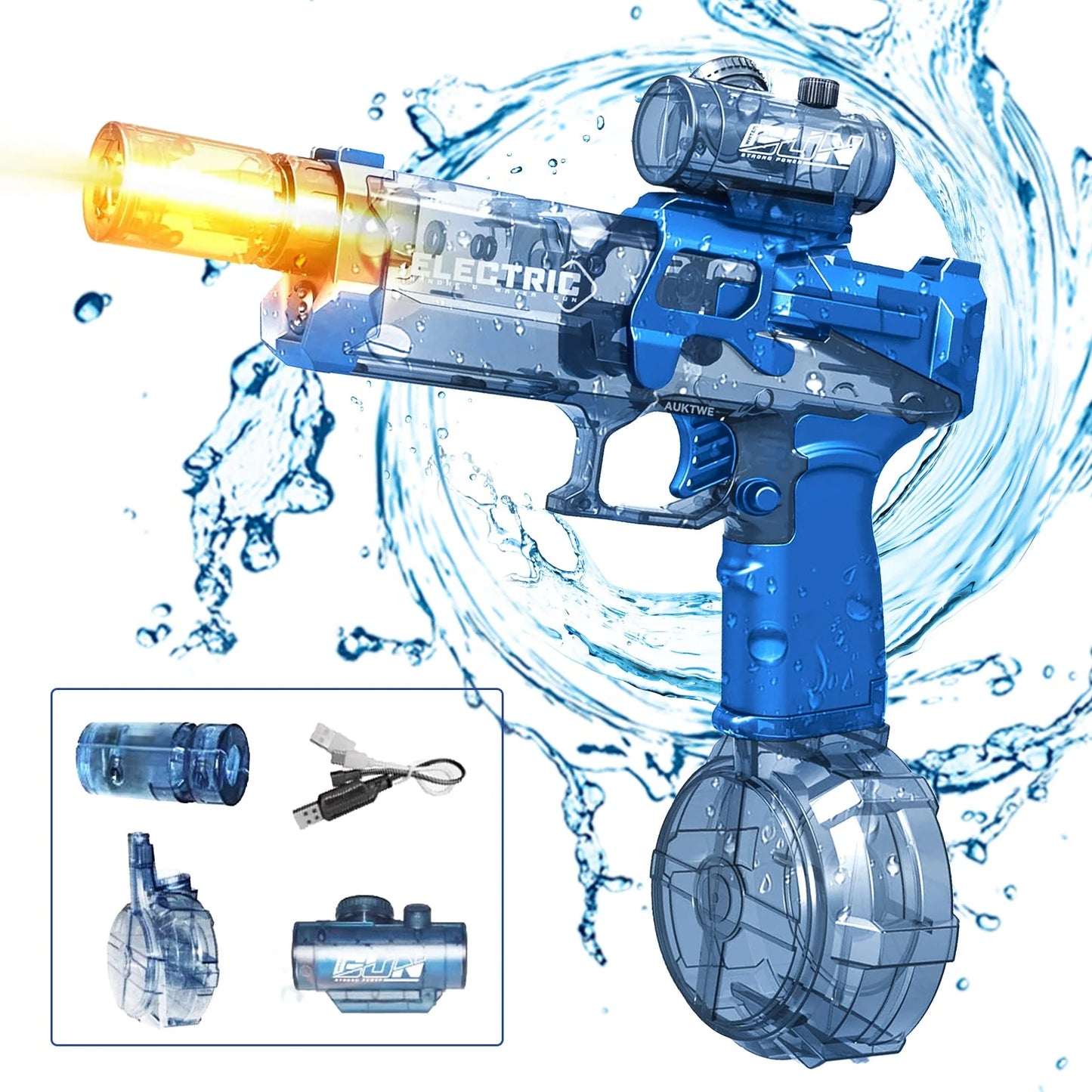Battle Electric Water Guns – High Capacity Squirt Guns with Realistic Muzzle Flash, Outdoor Toy